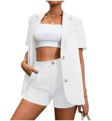 Ladies Blazer and Shorts Set (One Piece)