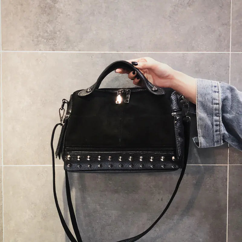 Retro Frosted Women's Boston Bag - Stylish & Versatile