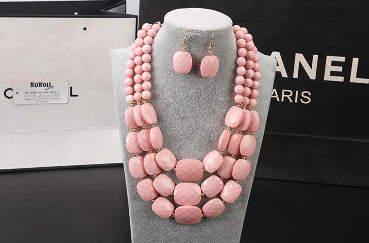 Flower Necklace Jewelry Set