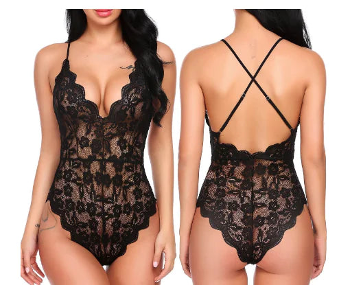 Feminine Lingerie Lace Bodysuit (One Piece)