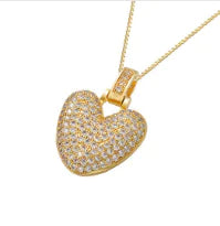 Heart Jewelry Set with Zircon Ring and Pendant