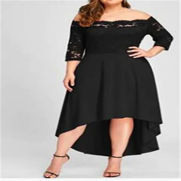 Plus Size Lace Dress - Elegant Long Gown
