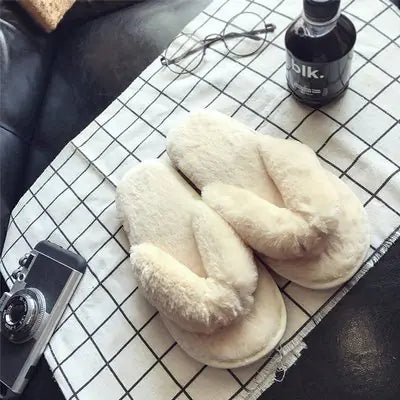 Winter Indoor Cotton Slippers for Women with Thick Sole