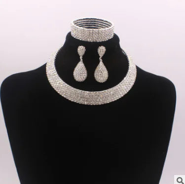 Personalized Layered Rhinestone Jewelry Set