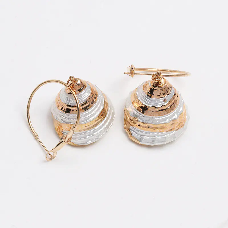 Geometric Shell Earrings - Trendy Fashion Jewelry