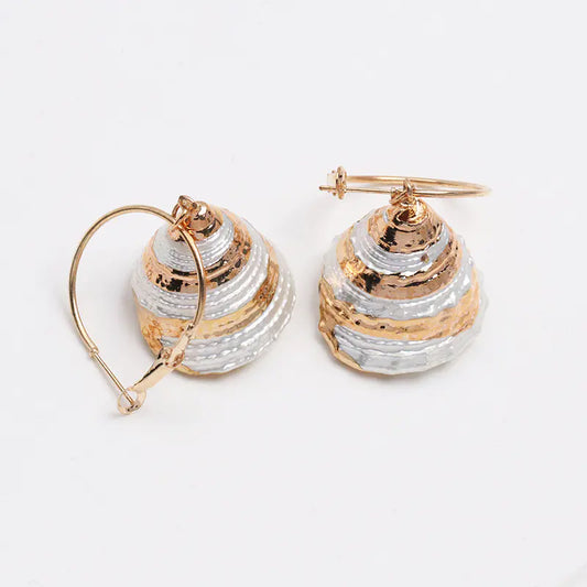 Geometric Shell Earrings - Trendy Fashion Jewelry