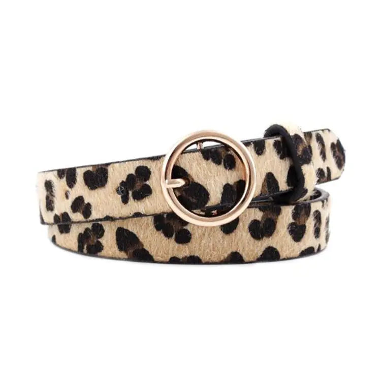 Fashionable Women's Denim Belt with Animal Prints