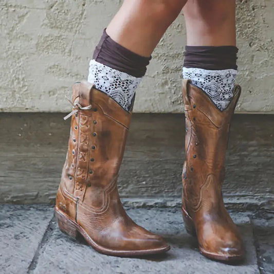 Plus Size Mid-Tube Knight Boots for Women