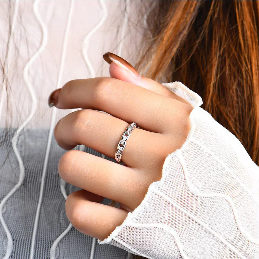 Sterling Silver Mosang Diamond Ring for Women