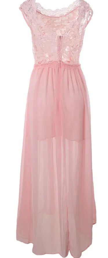 Elegant Lace Backless Sleeveless Maxi Dress