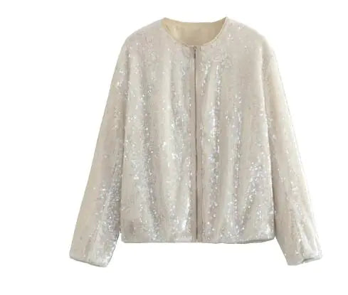 Shiny Sequin Bomber Jacket (One Piece)