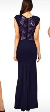 Lace Maxi Dress with Slit - Sexy Outfit