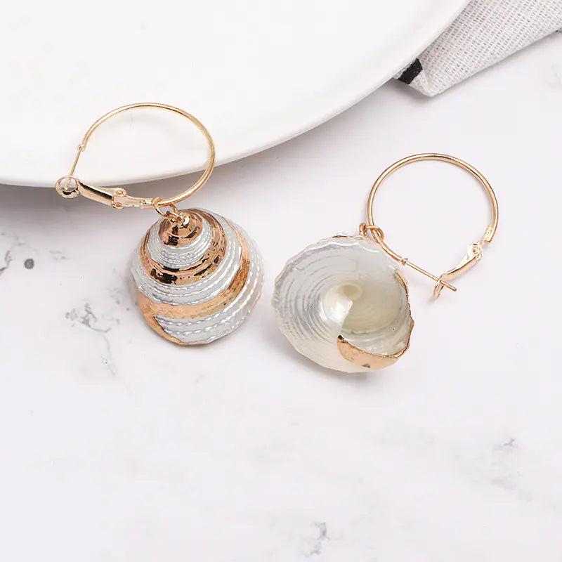 Geometric Shell Earrings - Trendy Fashion Jewelry