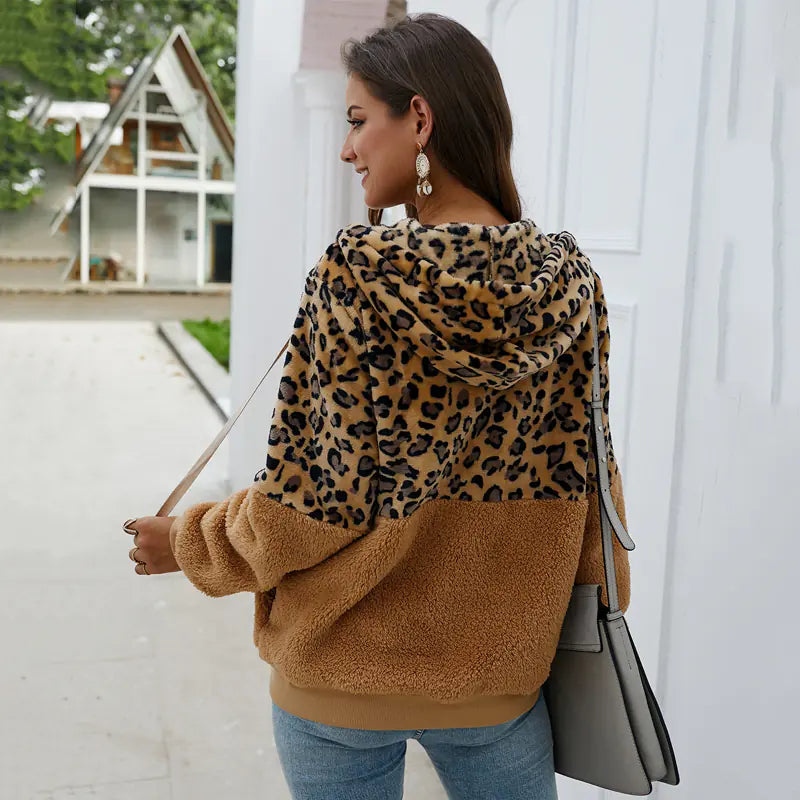 Leopard Print Patchwork Outer Jacket