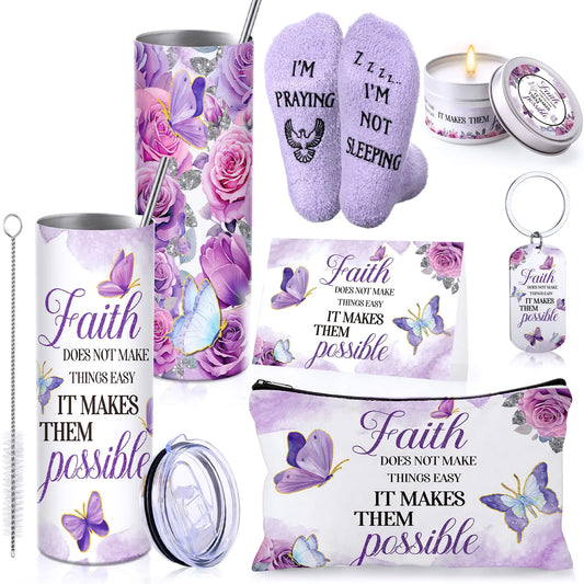 Funnymoom Christian Gifts Set for Women Faith Religious Present Inspirational Christian Gift for Church Friend Mom Grandma Sister Coworker Birthday Gifts 7pcs Christmas Encouragement Gifts
