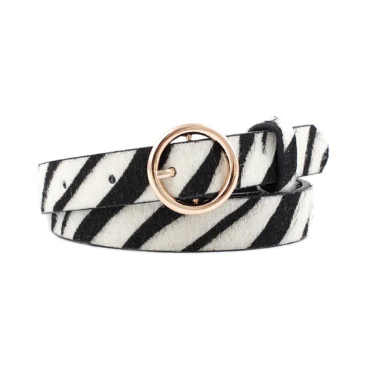 Fashionable Women's Denim Belt with Animal Prints