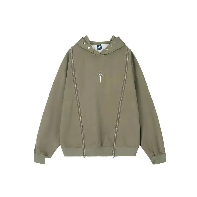 Ladies' Zip Shoulder Retro Hoodie