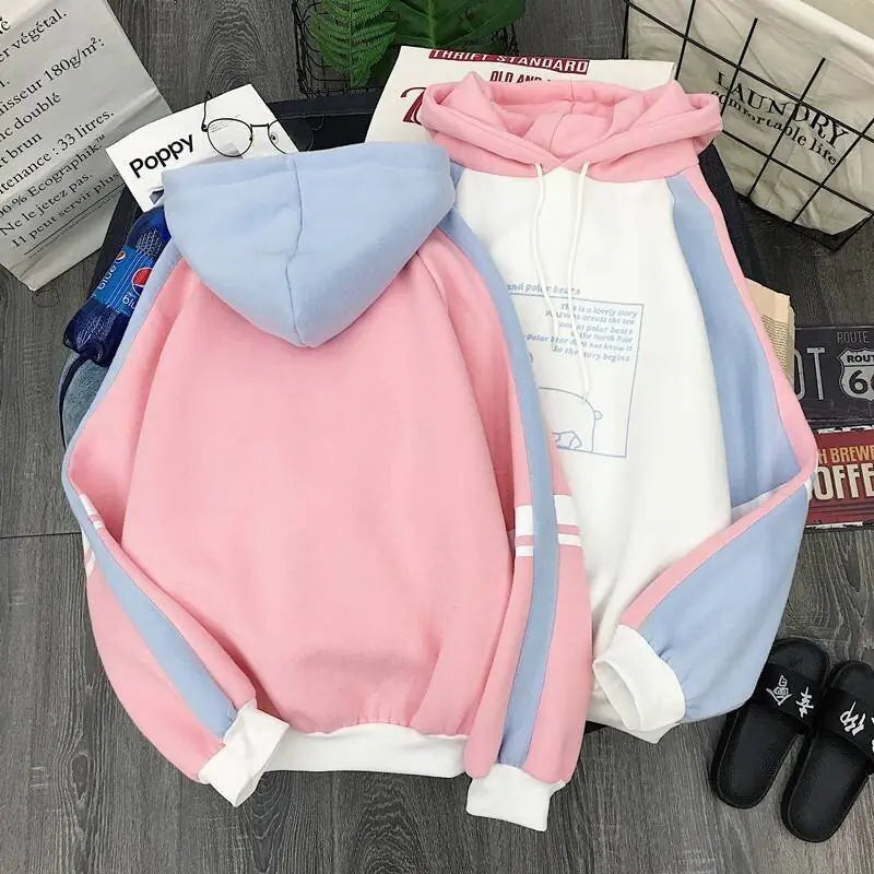 Letter Print Long Sleeve Batwing Sweatshirt Hoodie