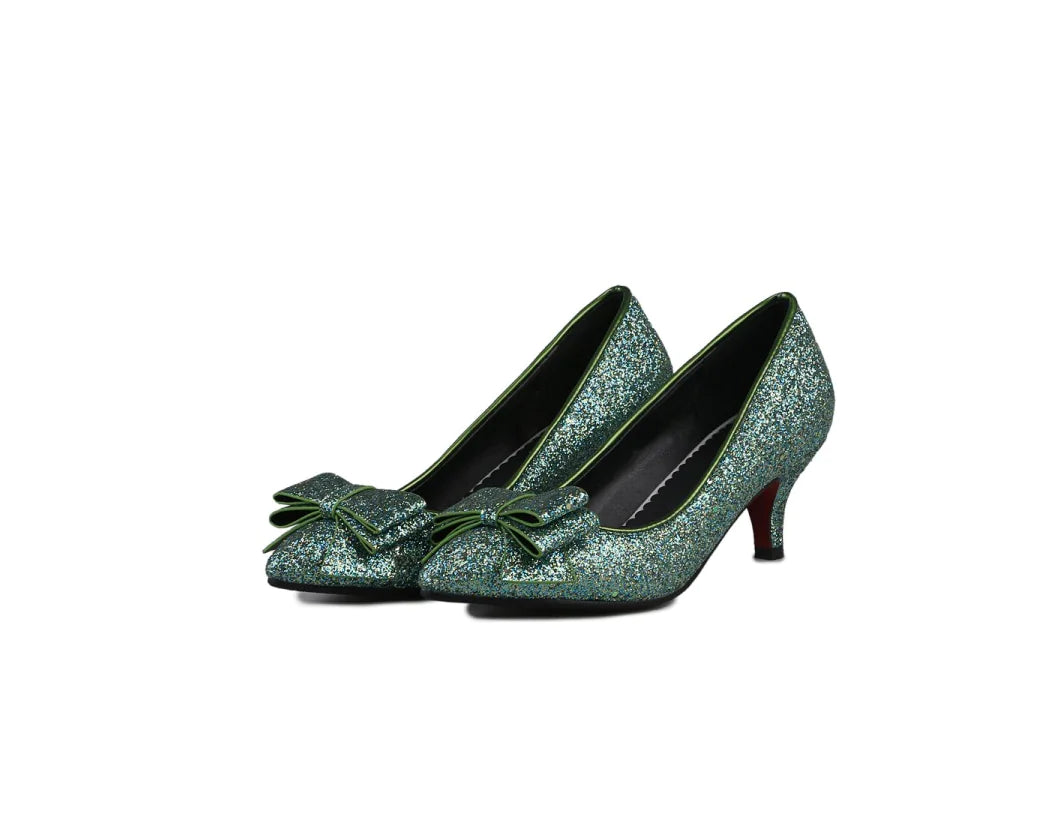 High Heels with Bow and Sequins