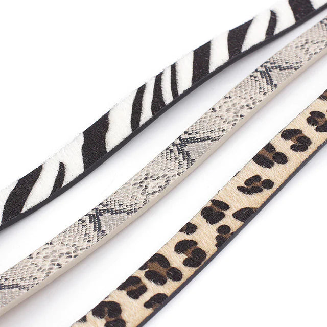 Fashionable Women's Denim Belt with Animal Prints