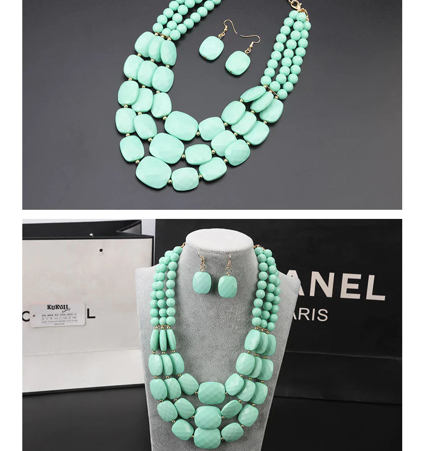 Flower Necklace Jewelry Set