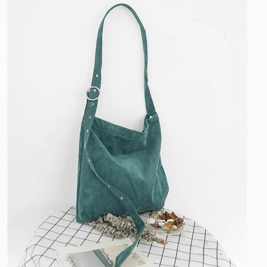 Corduroy Canvas Bag - Women's Shoulder Crossbody Tote