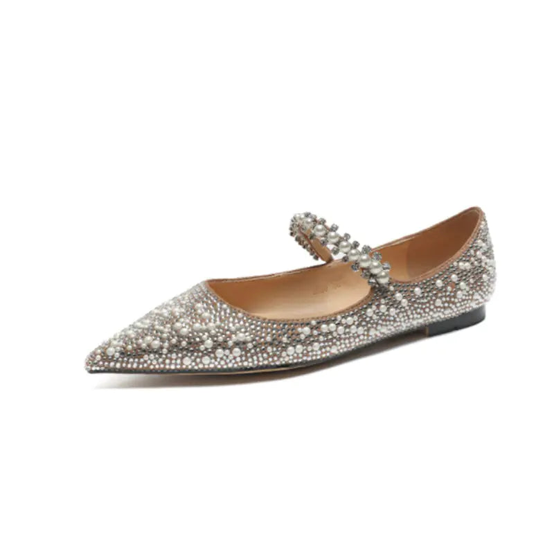 Crystal Pointed Toe Stiletto High Heels for Banquet