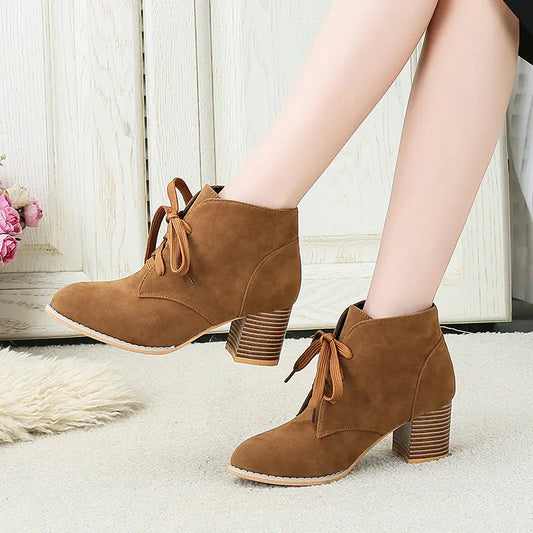 Suede High Heel Fashion Martin Boots