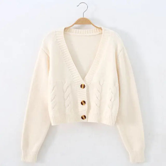 Lucyever Women's Solid Short Cardigan Sweater Tops