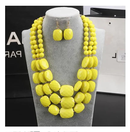 Flower Necklace Jewelry Set