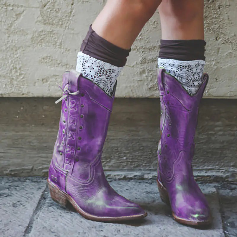 Plus Size Mid-Tube Knight Boots for Women