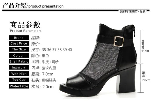 Roman Women's High Heels with Waterproof Platform