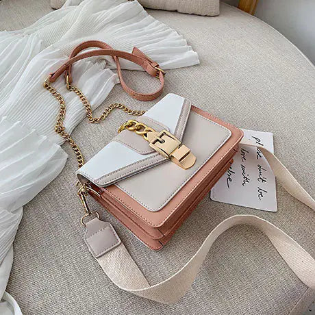 Stylish Color-Block Shoulder Bag and Crossbody Purse
