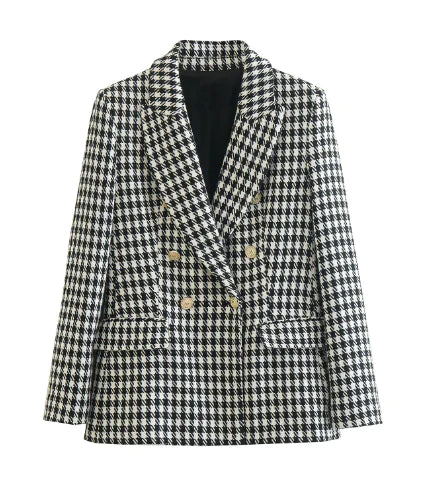 Stylish Blazer with Check Pattern (One Piece)
