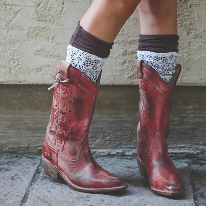 Plus Size Mid-Tube Knight Boots for Women