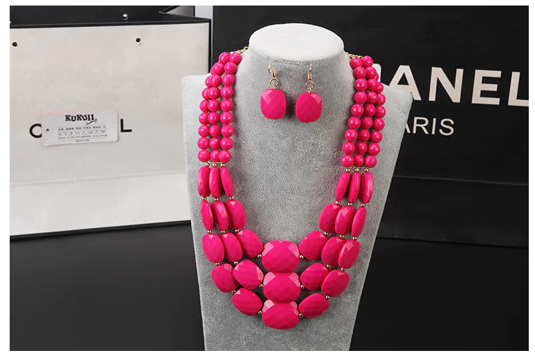 Flower Necklace Jewelry Set