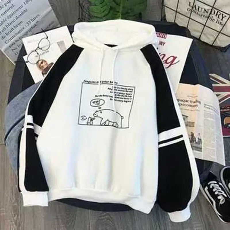 Letter Print Long Sleeve Batwing Sweatshirt Hoodie