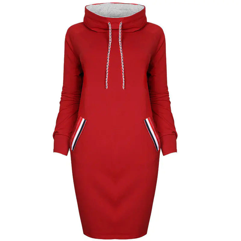 Long Sleeve Bodycon Dress with Hooded Sweatshirt Style