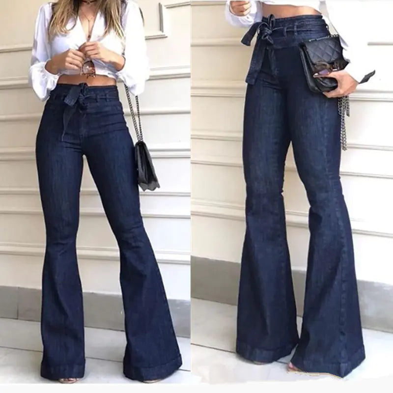 High Waist Flare Wide Leg Jeans for Women