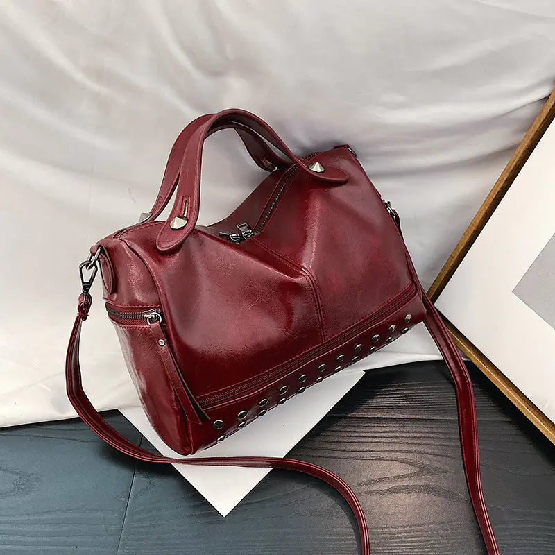 Retro Frosted Women's Boston Bag - Stylish & Versatile