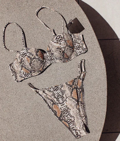 Safford Snake Print Bikini Set