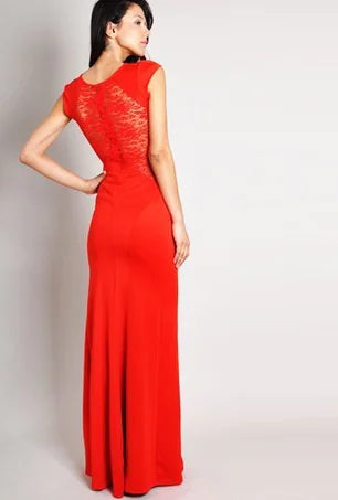 Lace Maxi Dress with Slit - Sexy Outfit