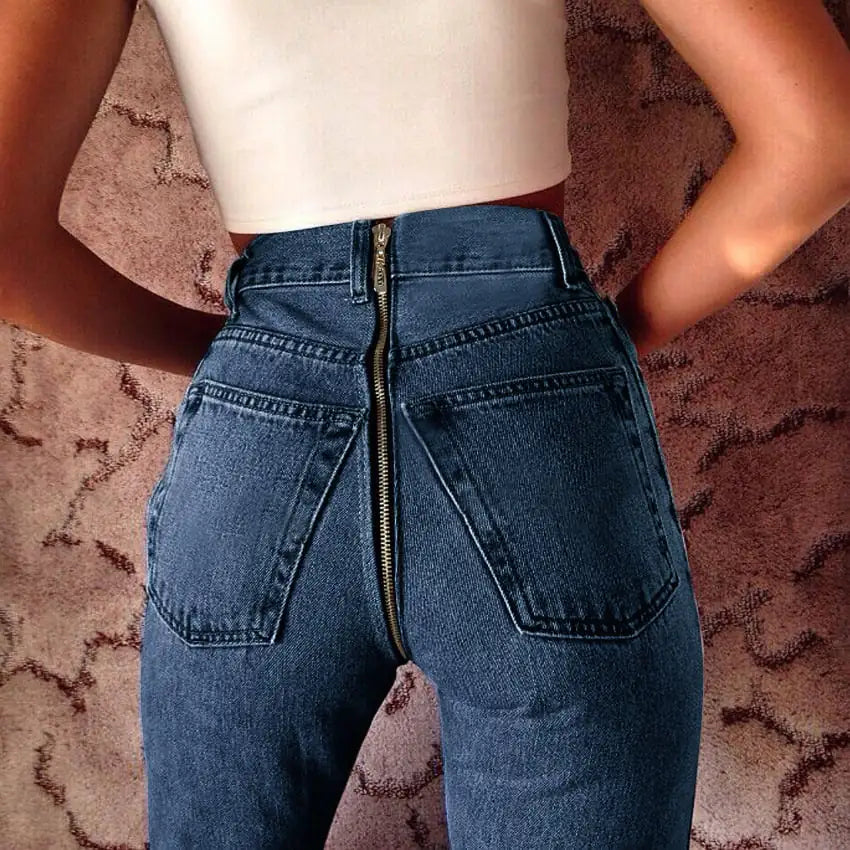 Skinny Jeans with Sexy Back Zipper for Women