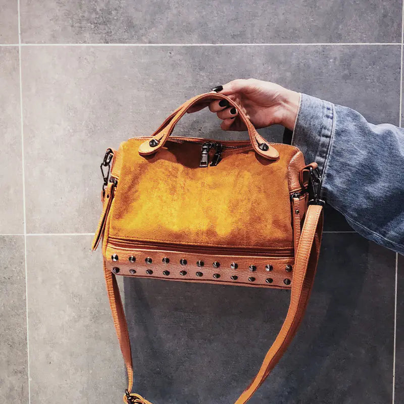 Retro Frosted Women's Boston Bag - Stylish & Versatile