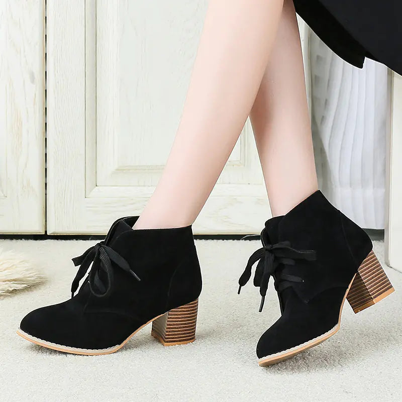 Suede High Heel Fashion Martin Boots