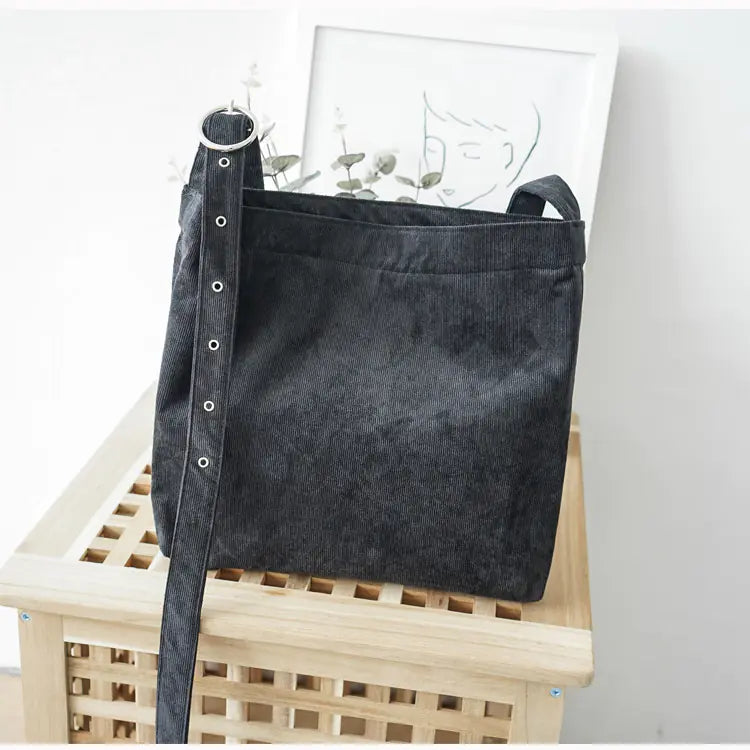 Corduroy Canvas Bag - Women's Shoulder Crossbody Tote