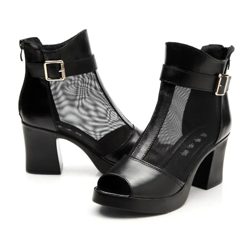 Roman Women's High Heels with Waterproof Platform
