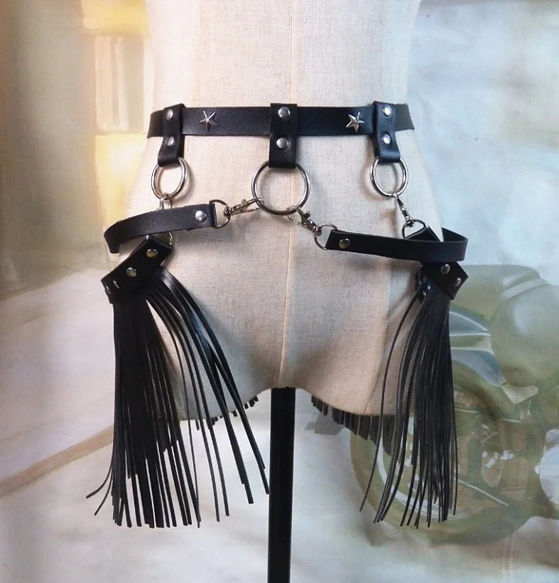 Punk Tassel Trendy Women's Belt with Chain
