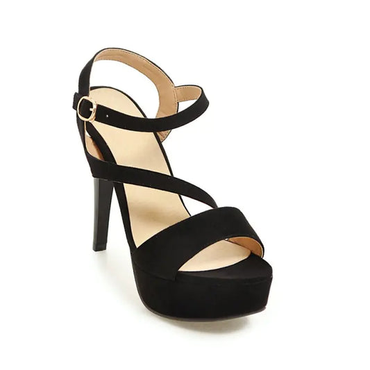 New Women's Cross-Strap Suede High Heels