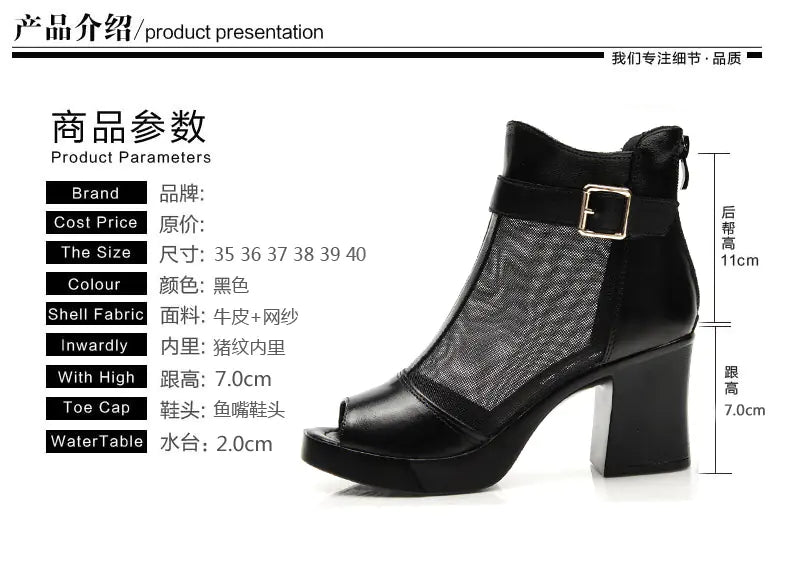 Roman Women's High Heels with Waterproof Platform